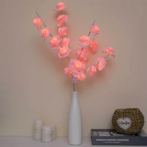 Image of Ulalaza 27.5'' 2 Branches 40 LED Bulbs Twig Lamp Battery Operated LED Lighted Willow Branches Vase Fillers Use for Christmas Home Party Decoration Indoor Outdoor