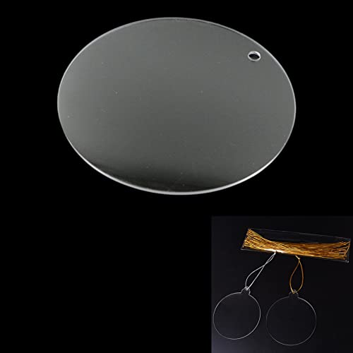 Acrylique Cercle Disques Transparentes - Pour L'artisanat de Porte Clés, les Cadres Photo, la Peinture, Plaque L'ensemble Pendentifs à Pampilles D'artisanat, 10 cm Diamètre, 16 Pièces Cover
