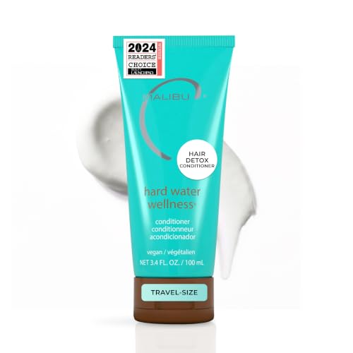 Malibu C Hard Water Hair Conditioner for Build Up - Travel Size Sulfate Free Moisturizing Formula for Dry Damaged Hair - Shields Against Minerals Infuses Moisture Restores Shine - Vegan 9oz