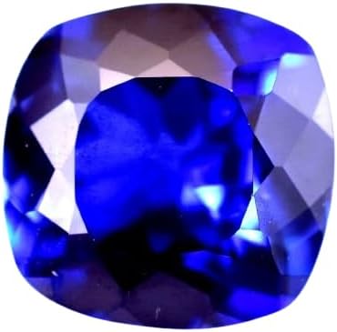 10 Ct Natural Ceylon Royal Cushion Cut Blue Sapphire Certified Loose Gemstone for Jewellery Making - 13x13x8 MM