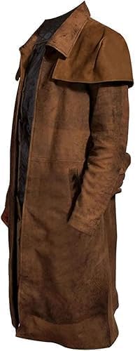 Mens Cotton Trench Coat, Brown Trench Coat for Men, Cosplay Brown Coat2