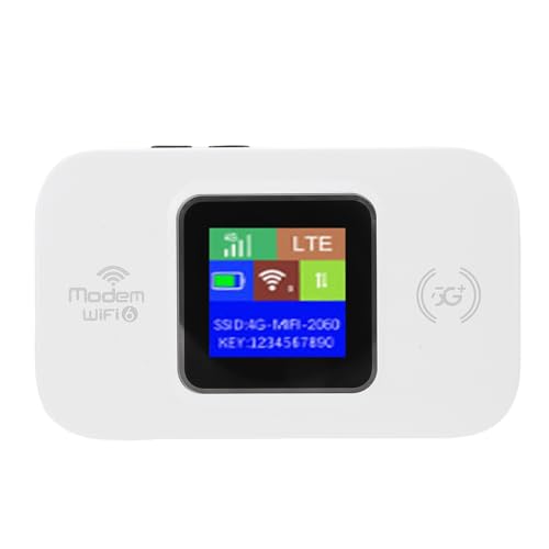 Image of CHICIRIS 4G WiFi Hotspot, 300Mbps Dual SIM Card Slot Portable Travel Router with Color LED Display, 12H Battery Life for Smartphones Tablets Laptops (White)