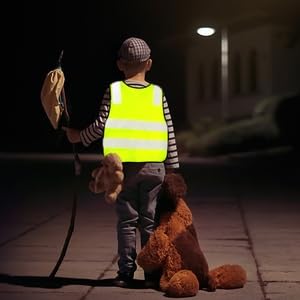 2 Odblaskowe Kamizelki dla Dzieci, 2 Odblaskowe Tagi, Kamizelka Odblaskowa, Ochrona w Nocy, Zielony, 42*47cm