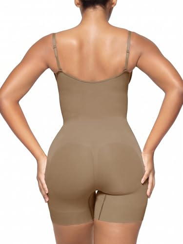 Image of SHAPERX Open Bust Shapewear Tummy Control Bodysuits for Women Seamless Compression High Waisted Body Shaper