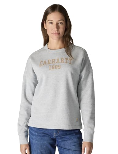 Carhartt Women's Loose Fit Midweight Graphic Sweatshirt, Heather Gray, Medium - image 1