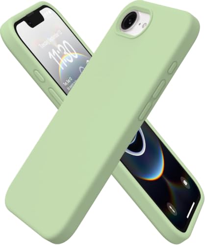 Image of DIZORO Compatible with iPhone 17e / iPhone 16e Case 6.1 inch Liquid Silicone 3 Layers Full Covered Soft Gel Rubber Phone Case,Shockproof Protective Cover with Anti-Scratch Microfiber Lining-Matcha Green