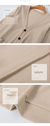 Men Knitted Sweater Cardigan Solid Clothes Korean Cotton V-Neck Collar Sweaters3