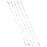 PATIKIL 1.5mmD x 16' L Outdoor Travel Security Cable, 5PCS 304 Stainless Steel Safety Wire Rope Luggage Anti-Theft Cable with Loop Ends for Bike Motorcycle Home Decoration, Silver