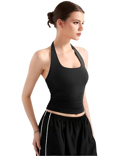 Image of SIGHTBOMB SOFTLINE Double Layer Seamless U Neck Halter Cuddle Baby Sleeveless Microfiber Active WEAR /Casual WEAR TOP for Women