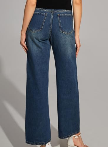 Womens High Waisted Jeans Wide Leg Jean Baggy 100% Cotton Denim Pants4