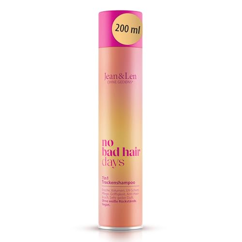 Jean & Len 7in1 shampoo secco, senza residui bianchi, per volume e freschezza, con filtro UV, nutriente e rinforzante, fragranza floreale, senza parabeni e siliconi, shampoo secco vegano, 200 ml
