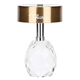 Lampada ricaricabile in cristallo, oro e bianco