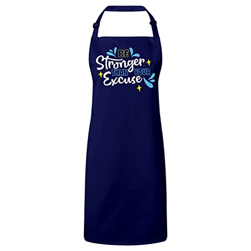 Tablier cuisine premium en textile navy haute résistance avec typographie