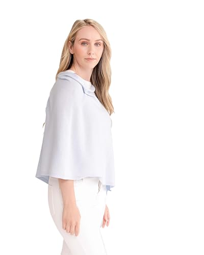 Caroline Grace Cashmere Blend Poncho by Alashan Lightweight & Super Soft - 95% Cotton 5% Cashmere - Great Gift Item4