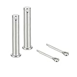 sourcing map Gabelkopfstifte, M12 x 70 mm, 304 Edelstahl, Einloch, Flachkopf, Anhängerkupplung, Verschlusssysteme mit Splinten für Möbelmontage, Anhänger, Rasenmäher, Silber, 2 Stück