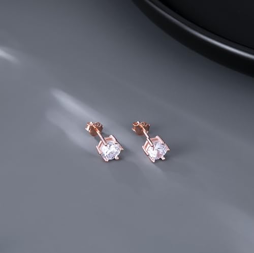 Pendientes de tuerca de plata con brillantes diamantes de imitación para regalar a mujeres 4