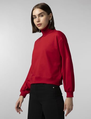 Image of FYLTR Women's Drop Shoulder Boxy Fit Sweatshirt with Turtle Neck & Balloon Sleeve | Sweatshirts for Women | Winter Sweatshirts for Woman | Casual T-Shrit