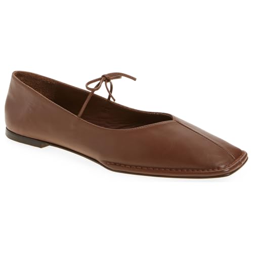 Image of Ballet Flats for Women Lace Up Bow Square Toe Mary Janes Cute Ballerina Shoes Slip On Comfortable Elegant Dress Shoes