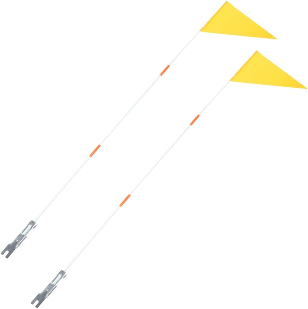 Toyvian 2Pcs Bicycle Safety Flags Tear Resistant Visibility Flags for Bike Trailers Scooters and Karts Durable Poles Bike Accessories