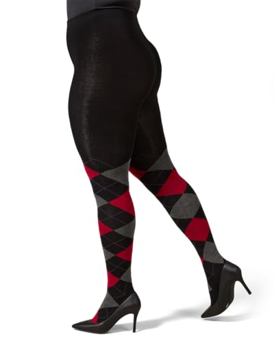 Image of MeMoi Argyle Cotton Sweater Tights for Women, Regular and Plus Size