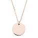 Produktbild Happiness Boutique Damen Kette mit Plättchen in Rosegold | Zarte Kette Runder Kreis Anhänger Minimalist Halskette Schmuck mit Rosegold Überzogen