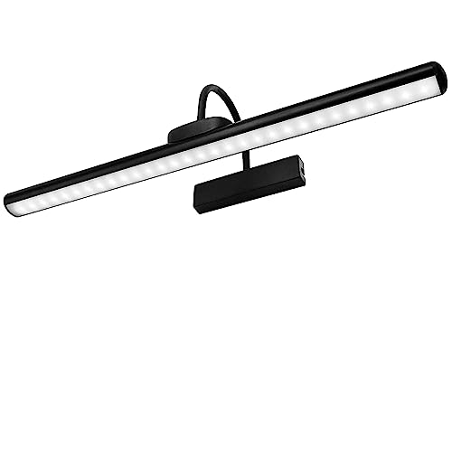 Image of 23 inch Wireless Picture Lights, Rechargeable Battery Art Display Light with Remote Control, Dimmable /Timer Off Dartboard Light, 3 Lighting Modes Full Metal Painting Display Lights (Black)