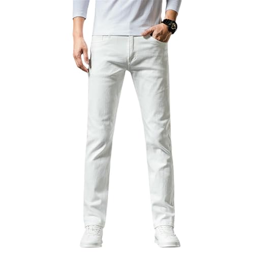 USTZFTBCL Men's Autumn Winter Slim Straight Versatile Casual Jeans - Main Image