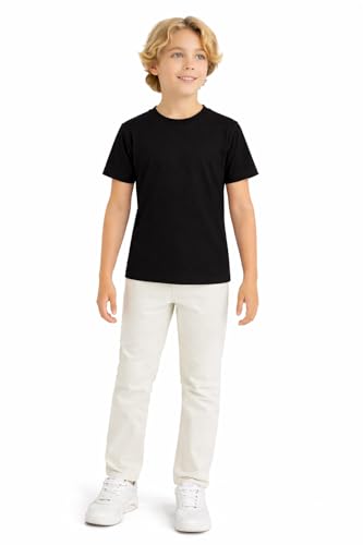 Image of DYCA by Bodycare Boy Round Neck Half Sleeves T-Shirt, Cotton Solid Tshirt, Regular Fit Casual Wear T Shirt
