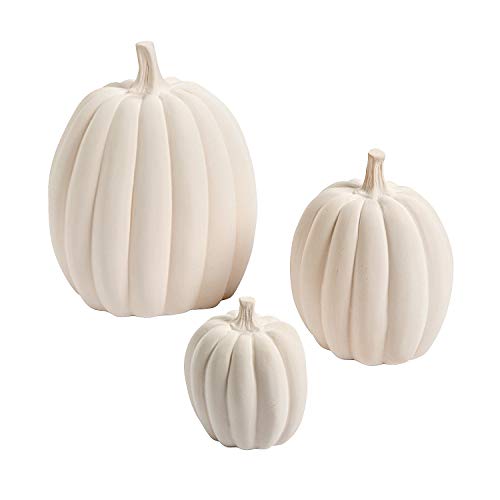 Fun Express DIY White Pumpkins for Decorating - Create Your Own Halloween Decor with 3 Different Sizes White Faux Pumpkins - Versatile Artificial Pumpkin for Fall & Halloween - Durable & Kid-Friendly