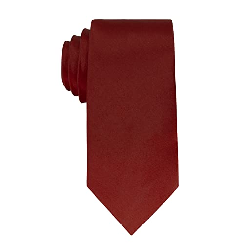 Image of Luckyvestir Mens Tie Solid Satin Neck Ties 3.15'' Formal Necktie for Wedding Business Christmas Father's Valentine's Day Gift