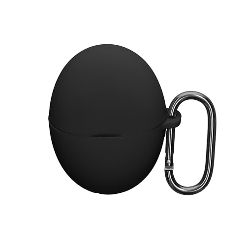 kwmobile Custodia Caricatore Compatibile con Huawei FreeBuds 6 - Cover Silicone nero - Rivestimento Gommato Protezione con Gancio