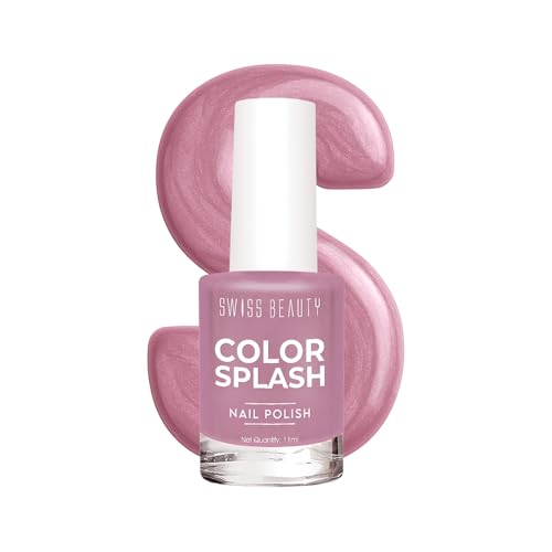 Image of Swiss Beauty Color Splash Nail Polish - Long-Lasting, Glossy - 11 ML, Sparkling Rose