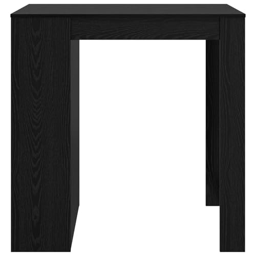 Table de bar noire aspect chêne stable et robuste pour aménager un petit espace repas
