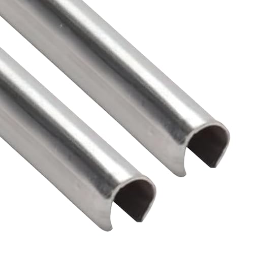 Hardware Sliding Door Track Cover 7/32 W x 9/32 H Stainless Steel Patio Glass Door Repair Rail Smooth Glide Replacement for Worn Aluminum Tracks 2 ft 2 Pack