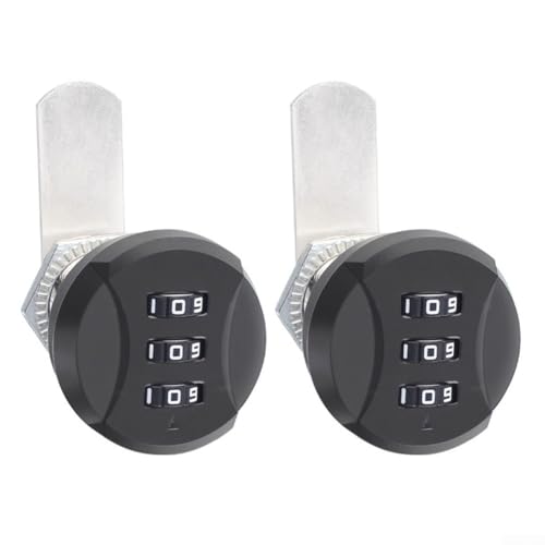 2 cerraduras de contraseña para buzón, cerraduras de contraseña de aleación de zinc de 3 dígitos, para buzones, armarios de cajones, cajas eléctricas y muebles (negro)