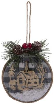 Rustic Church Snow Globe Ornaments Christmas Tree Trimming Decoration