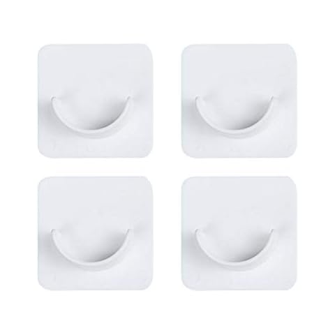 Curtain Rod Holder,Closet Pole Sockets U Shape Closet Rod Bracket Self Adhesive Plastic Hook Wardrobe Rail End Supports(4pcs) Cover