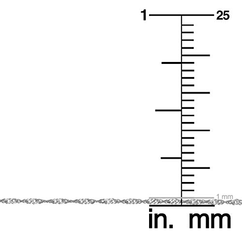 Kooljewelry 10k White Gold Singapore Chain Necklace For Women - Real Gold (choose from 0.7mm, 1mm, 1.4mm, 1.7mm width - sizes from 14 to 30 inches long)4