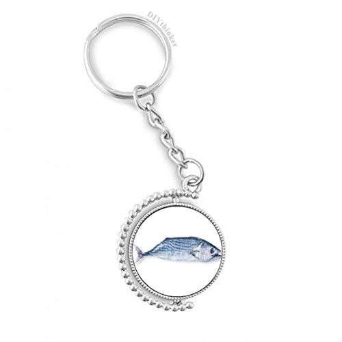 Llavero rotativo anti-enredos de océano azul con cadena para llaves pequeñas