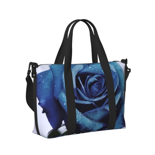 Travel Duffel Bag for Women, Large Shoulder Weekender Overnight Bag, Sport Gym Bag for Men, Carry On Tote Bags, blue rose blooms Luggage Bag for Travel Essentials2