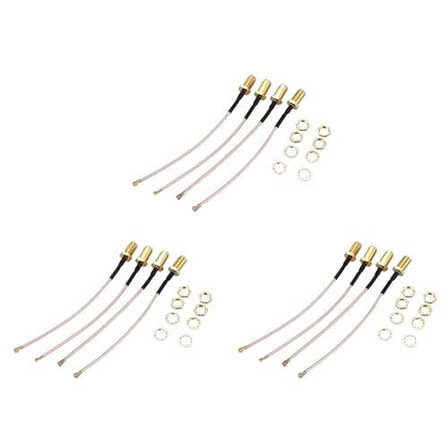 rieder Paquete de 12 mini PCI a RP-SMA hembra U.FL(/IPX) Antena de coleta Wi-Fi coaxial RG-178 de baja pérdida (10 cm)