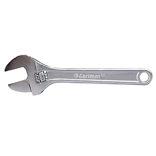 Image of Eastman Adjustable Wrenches Set Of 1Pcs, 10 /250 Mm, Phosphate Finish Fully Hardened And Tempered Plumbing Tools, Adjustable Wrench for All Nut Sizes, Black Phosphate Coating (E-2050)