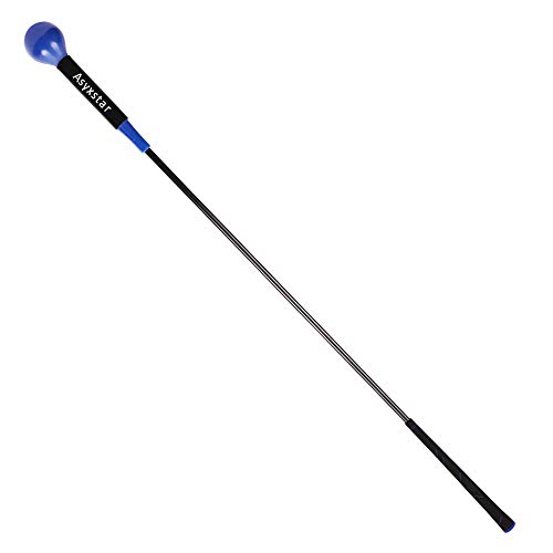 Asyxstar Golf Swing Trainer Aid - Power Flex Golf Swing Training aid for Strength and Tempo Golf Warm Up Stick (Blue, 48 Inches)