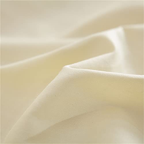 Drap housse rond de 220cm avec poche profonde 25cm en coton beige - 3