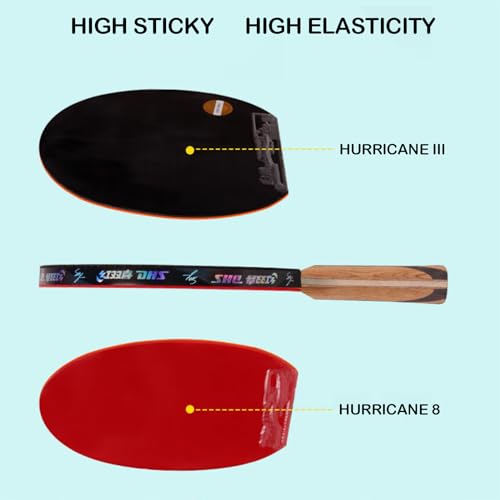 Raquetes de tênis de mesa profissionais DHS 7002 de fibra de carbono com 5 lâminas de madeira e 2 Ar