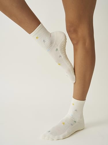 Image of Shapes Studio Half Calf Grip Socks, Cute Fruit Pilates Socks, Ruffle Socks, Non-Slip for Barre Yoga