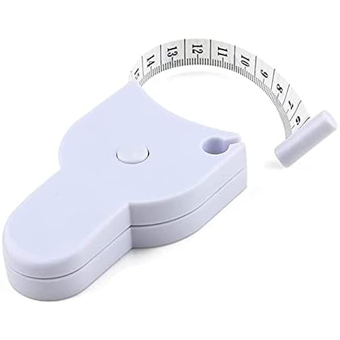Automatic Telescopic Tape Measure Digital, Self-Tightening Body Measuring Ruler 60 Inch, Easy Stretch Durable Measuring Tape for Body, Waist, Hip, Bust, Arms, Head (White) Cover