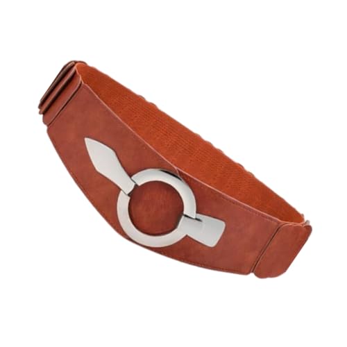 Fashionable Elastic Waistband Buckles Pattern Belt Adjustable Length Waistband for Jeans or Dresses