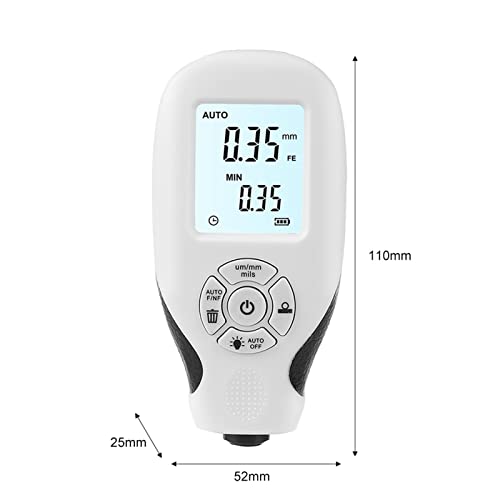 Calibrador Digital de Espesor de Recubrimiento HW-300, Rango 0-2000 μm, Resolución 0,01 mm, para Pintura Automotriz y Revestimientos Metálicos miniatura 2