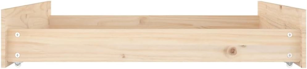 Bed Drawer Solid Pine Wood Untreated Large Underbed Storage Drawer Set with Rolling Wheels for Bedroom Organization and Under Bed Storage Solution